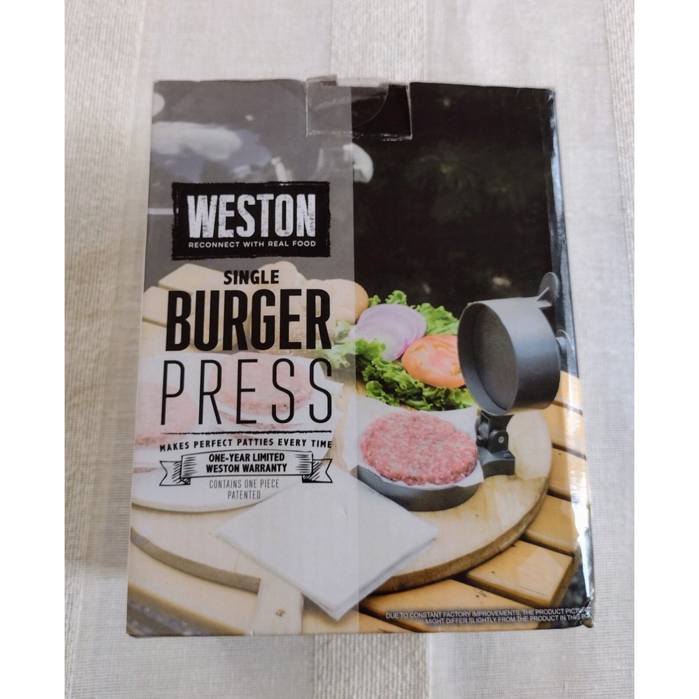 Weston Single Burger Press For 4 1/2" Diameter Patties 1/4" to 1 1/4" Thickness